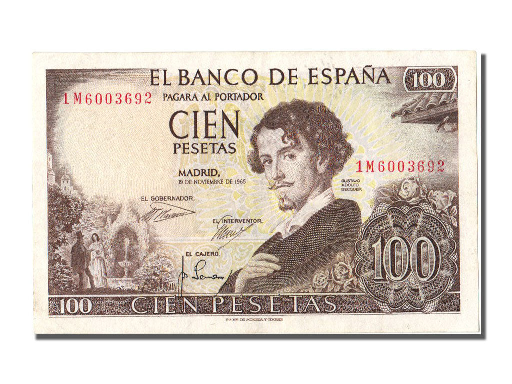 Banknot, Hiszpania, 100 Pesetas, 1965, 1965-11-19, AU(55-58)