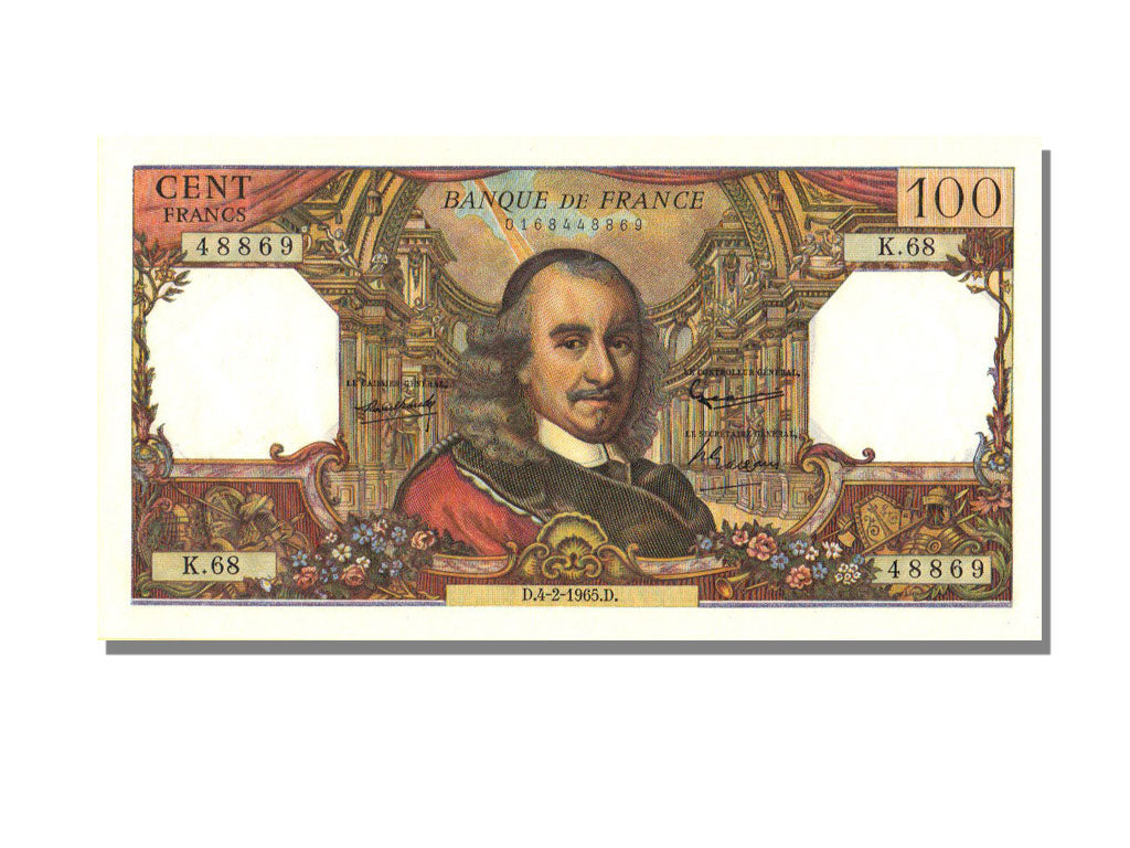 France, 100 Francs, 100 F 1964-1979 ''Corneille'', 1965, KM #149a, 1965-02-04,..