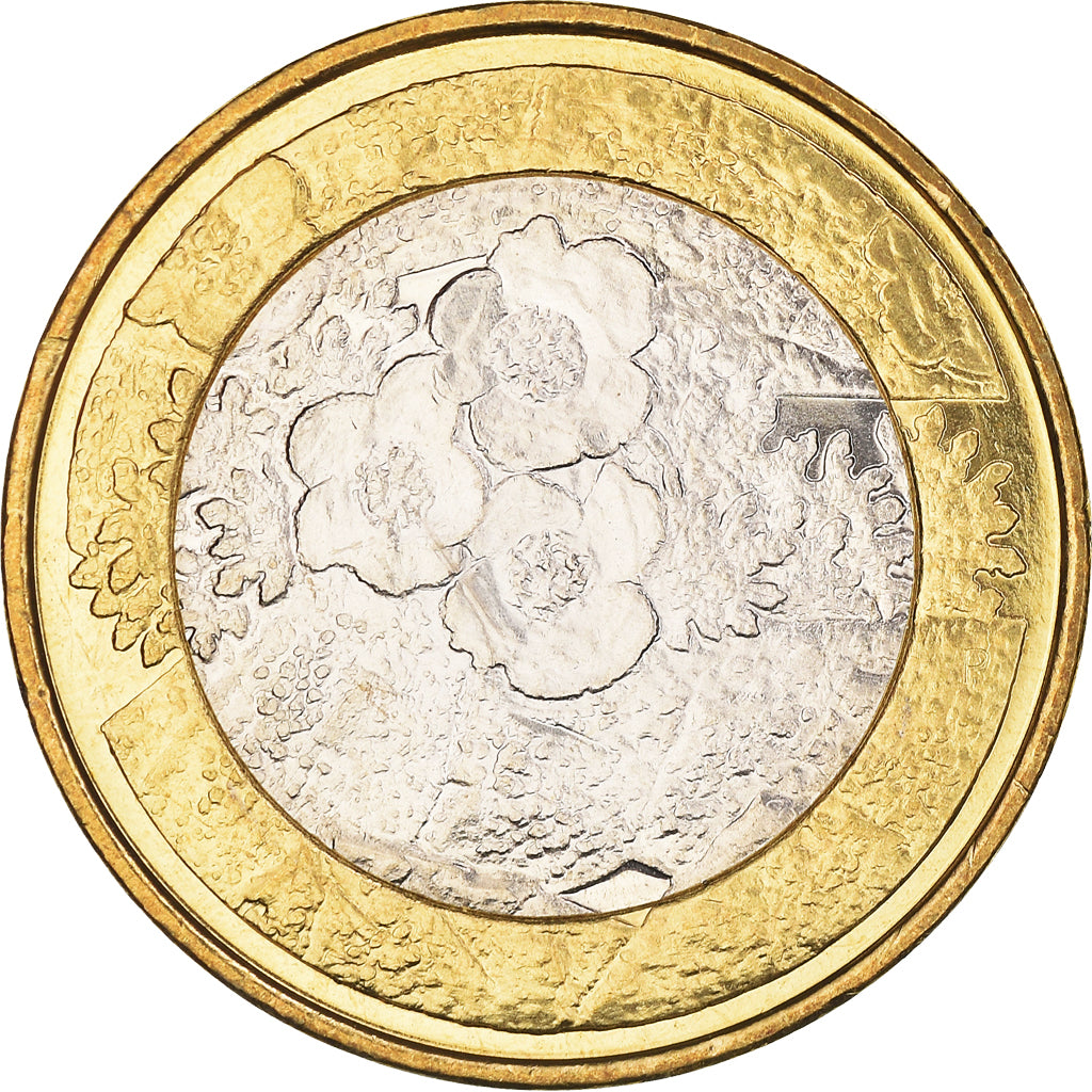 Finland, 5 Euro, The Nordic Nature - Flora, 2012, MS(64), Bi-Metallic, KM:184