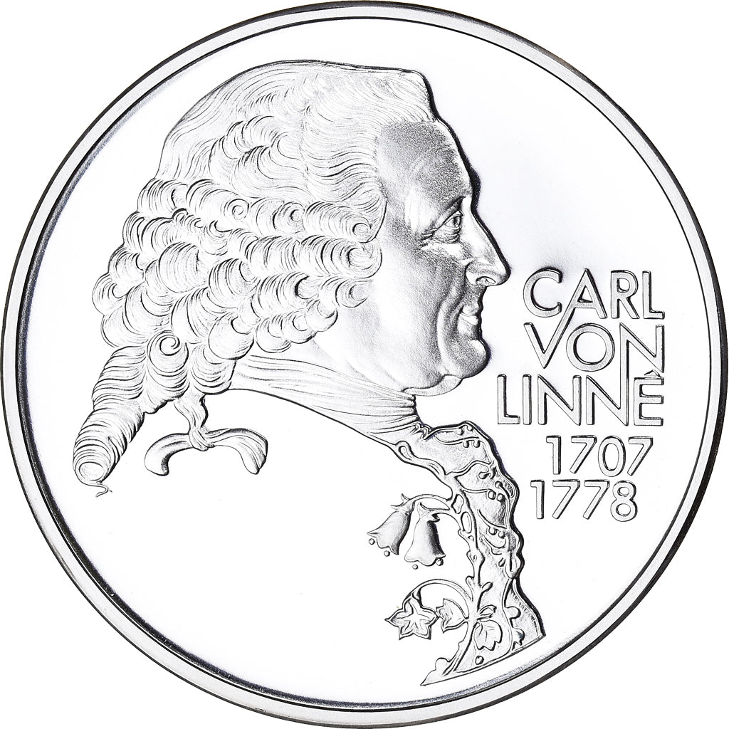 Coin, Sweden, Carl Von Linne, 20 ECU, 1995, MS(65-70), Silver