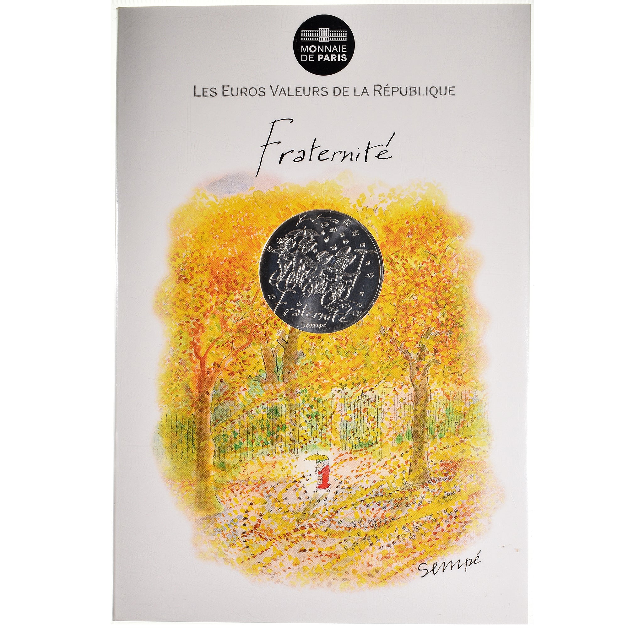 France, Monnaie de Paris, 10 Euro, Fraternité Automne Sempé, 2014, Paris