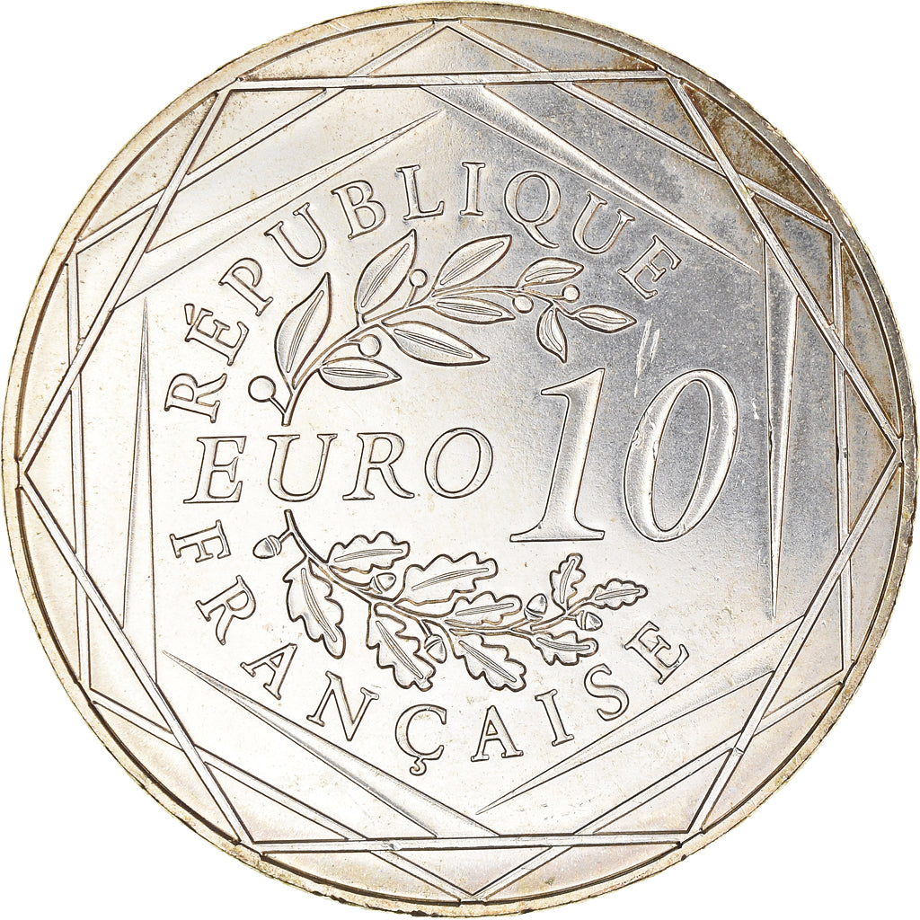 France, Monnaie de Paris, 10 Euro, UEFA Euro 2016, 2016, MS(63), Silver