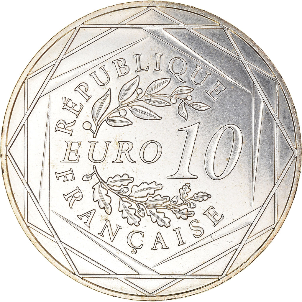 France, 10 Euro, Monnaie de Paris, Coq, 2014, MS(63), Silver, Gadoury:EU657