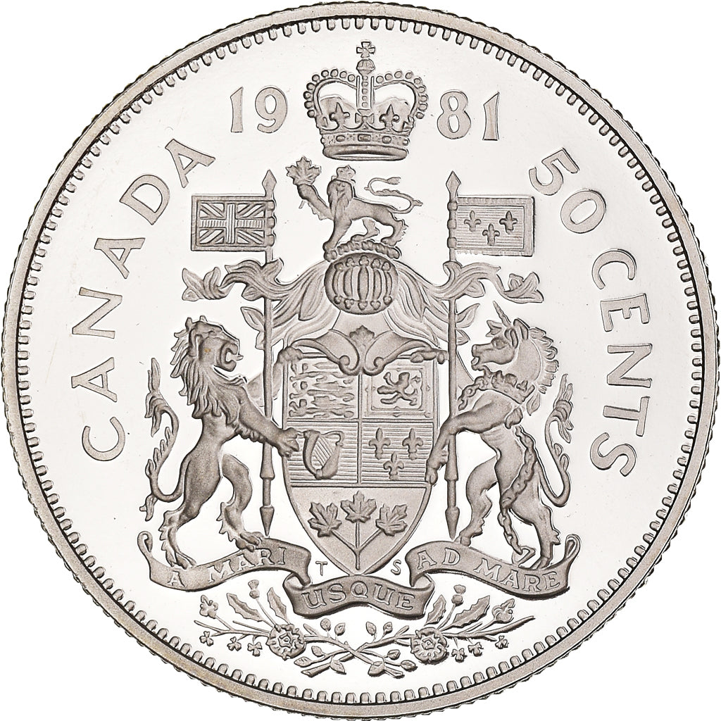 Coin, Canada, Elizabeth II, 50 Cents, 1981, Royal Canadian Mint, Ottawa, Proof