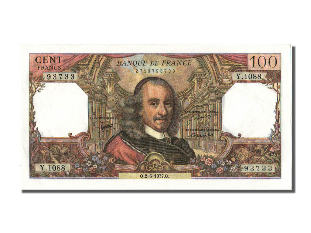 Billete, Francia, 100 Francs, 100 F 1964-1979 ''Corneille'', 1977, 1977-06-02