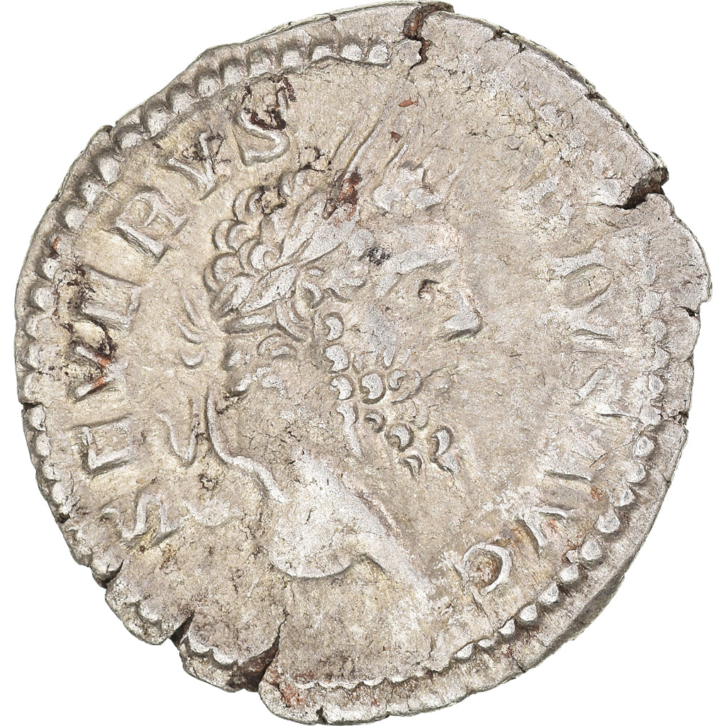 Moeda, Septimius Severus, Denarius, 202-210, Rome, Rara, AU(50-53), Prata
