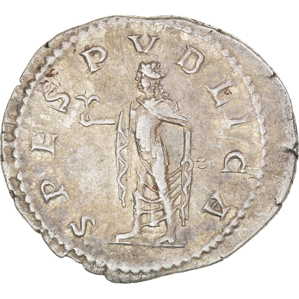Coin, Diadumenian, Denarius, AD 217-218, Rome, AU(50-53), Silver, RIC:116