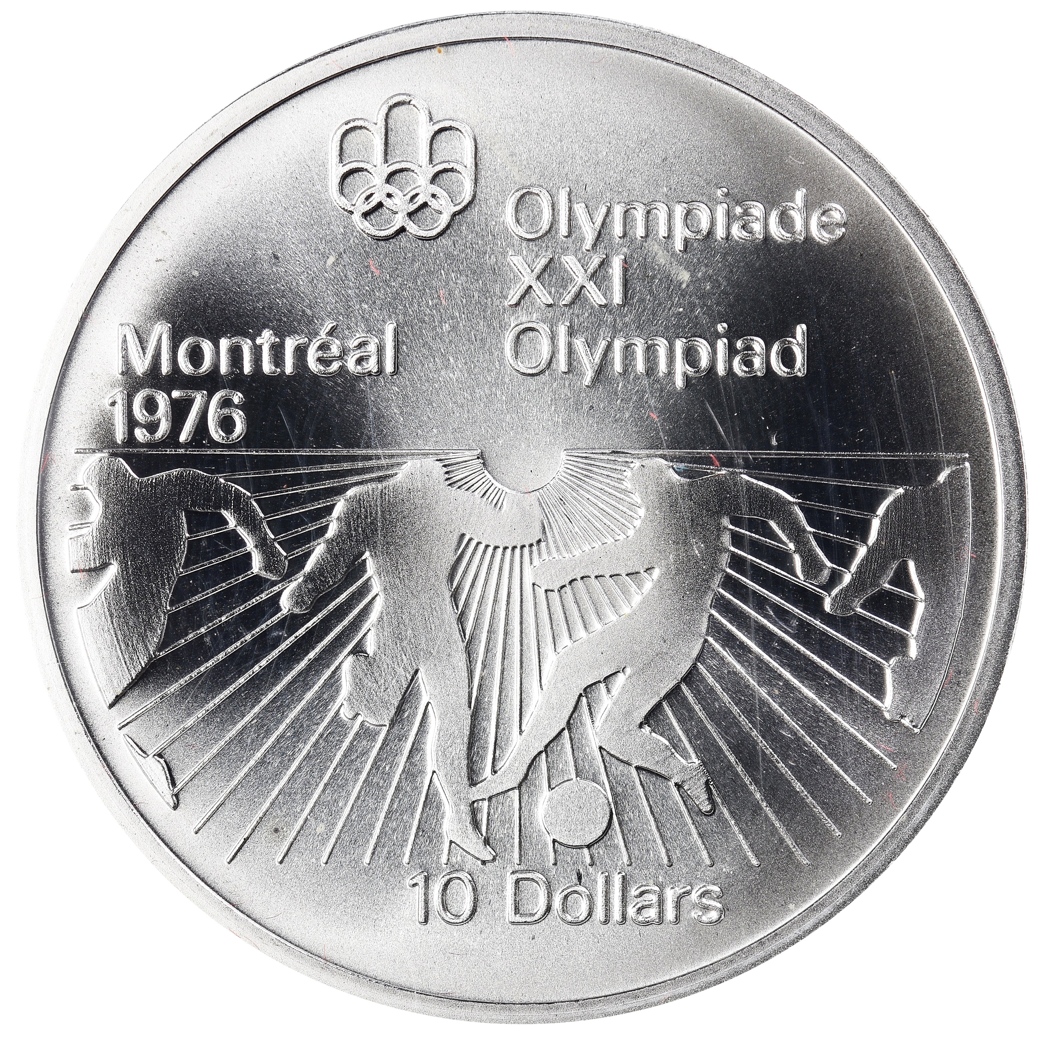 Coin, Canada, Elizabeth II, 1976 Olympics - Football, 10 Dollars, 1976, Royal