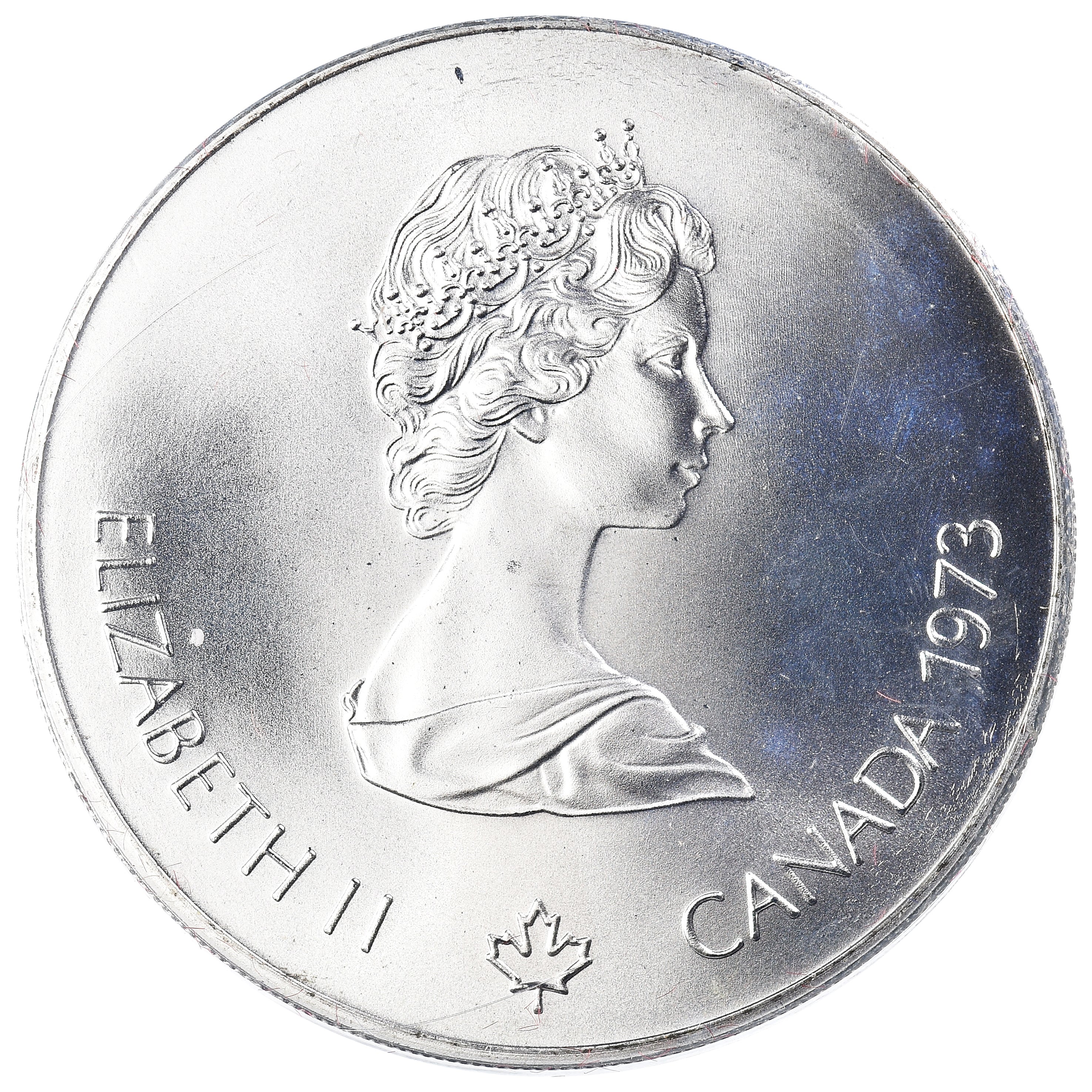 Monnaie, Canada, Elizabeth II, 1976 Olympics - Map of North America, 5 Dollars