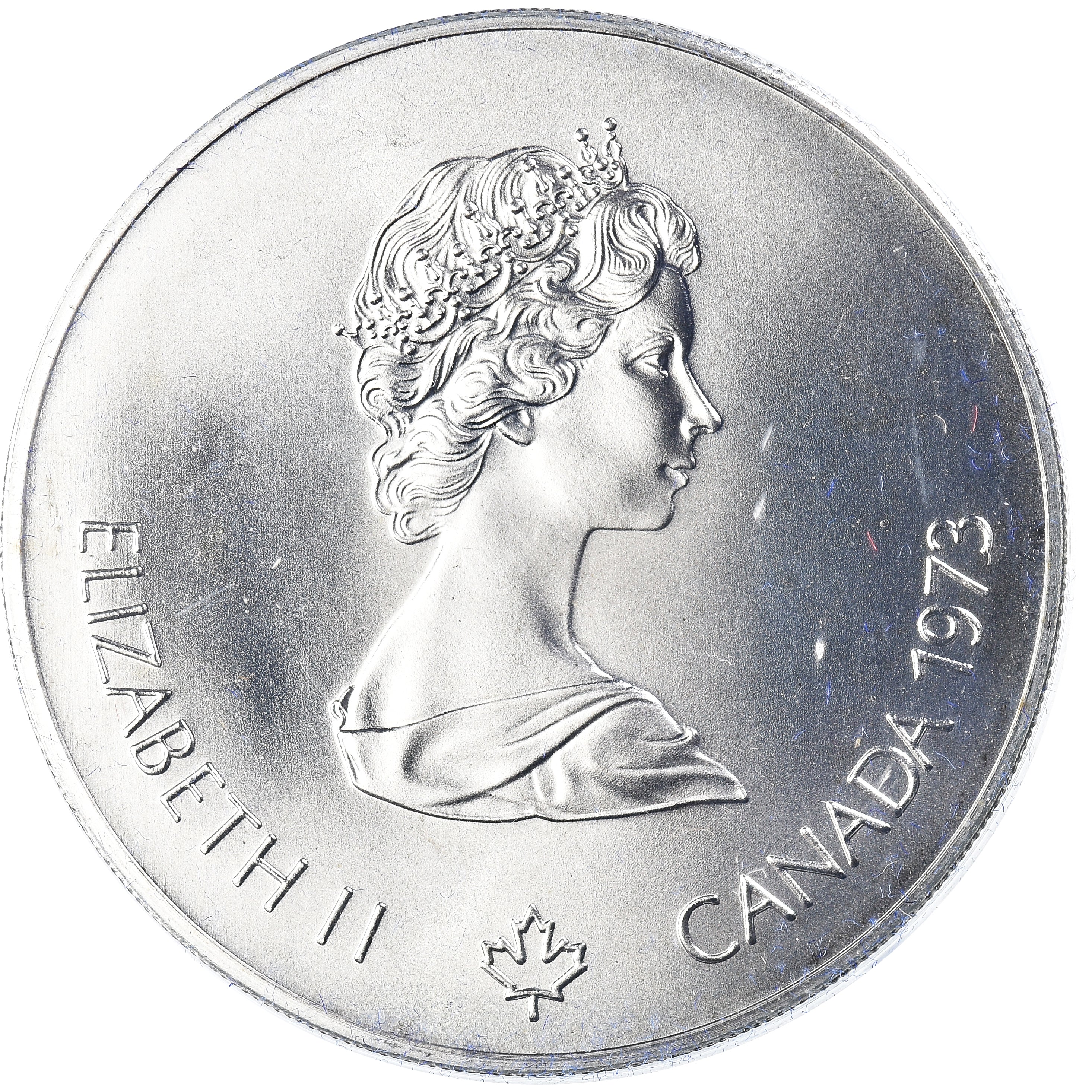 Moeda, Canadá, Elizabeth II, 1976 Olympics - Kingston & Sailboats, 5 Dollars