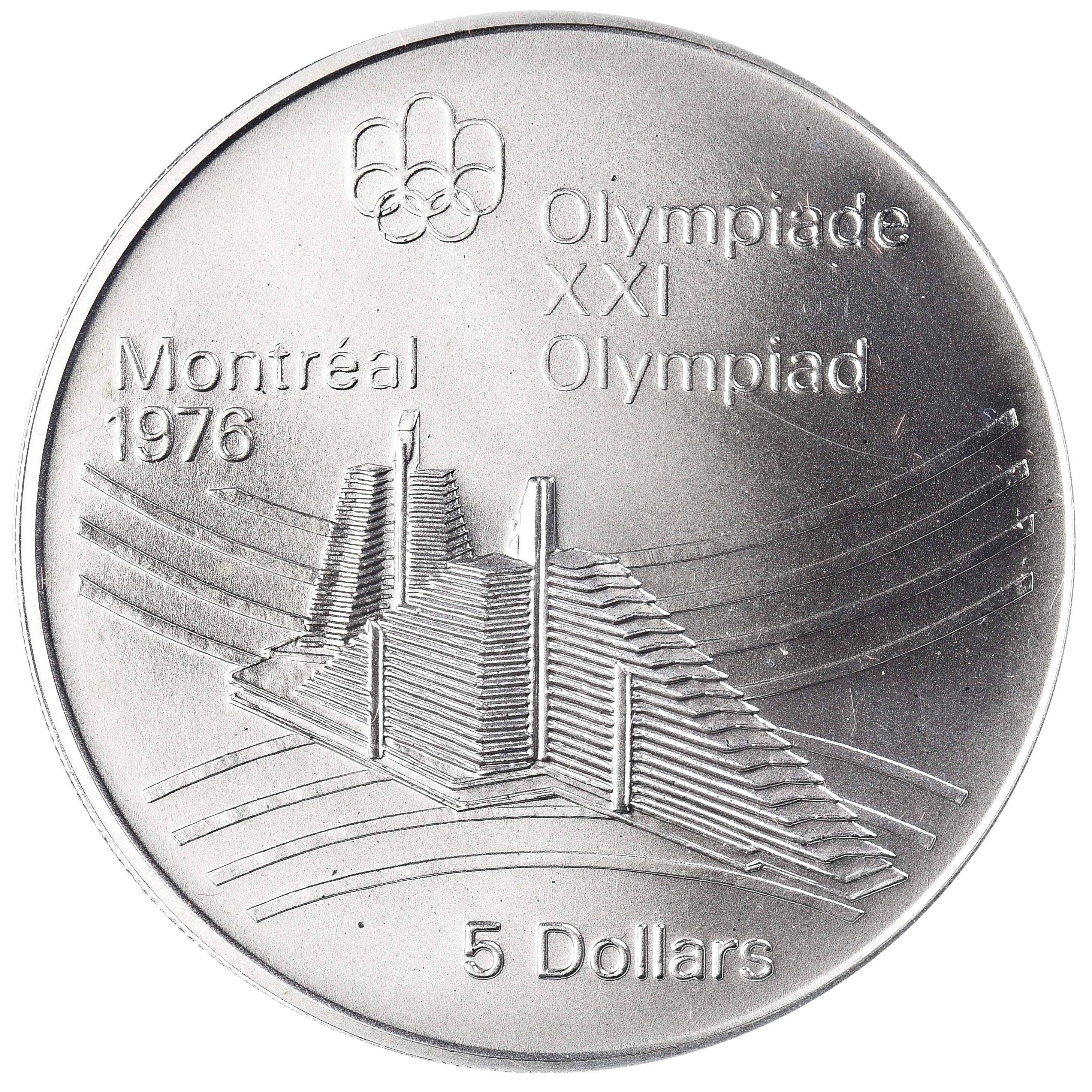 Coin, Canada, Elizabeth II, 1976 Olympics - Olympic village, 5 Dollars, 1976
