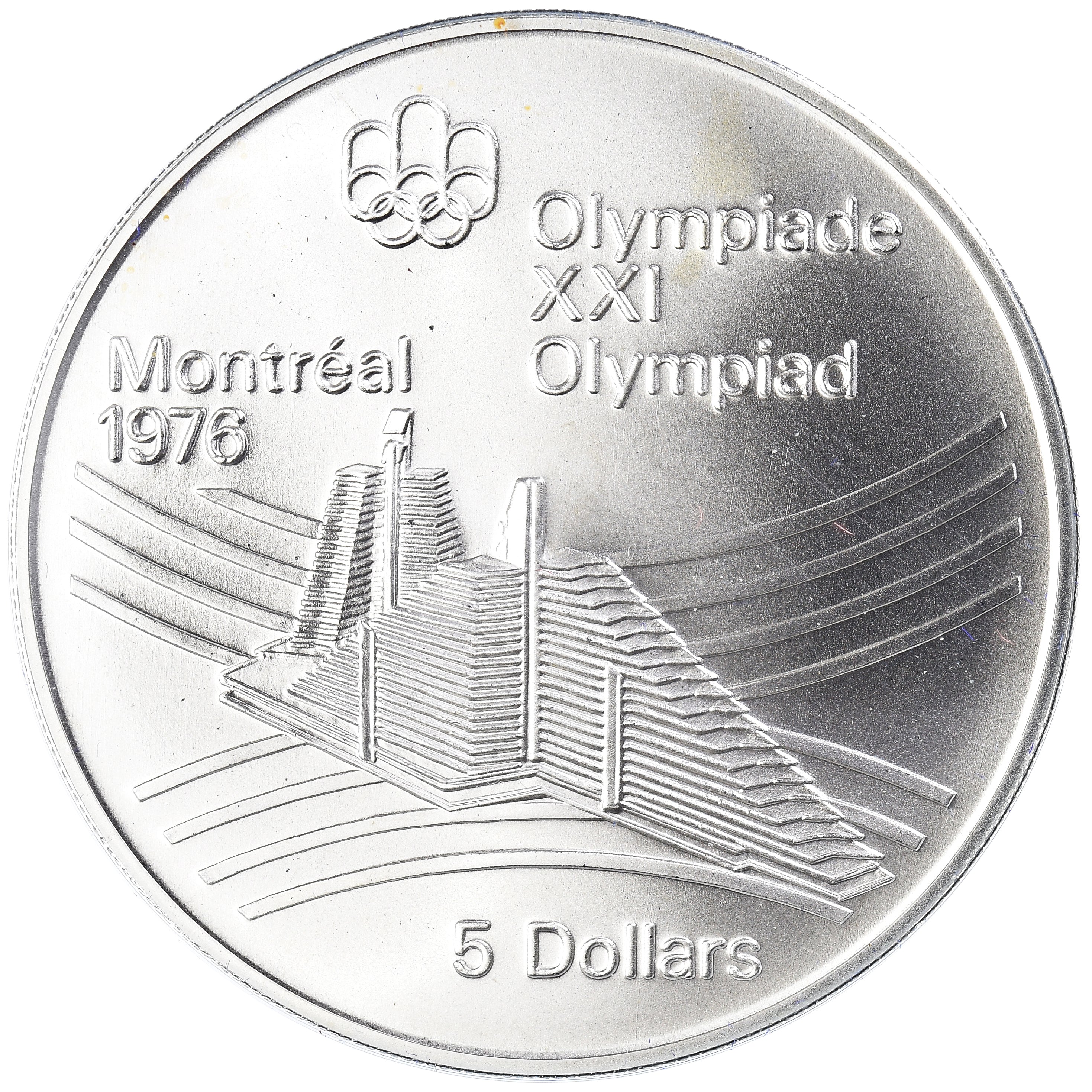 Coin, Canada, Elizabeth II, 1976 Olympics - Olympic village, 5 Dollars, 1976