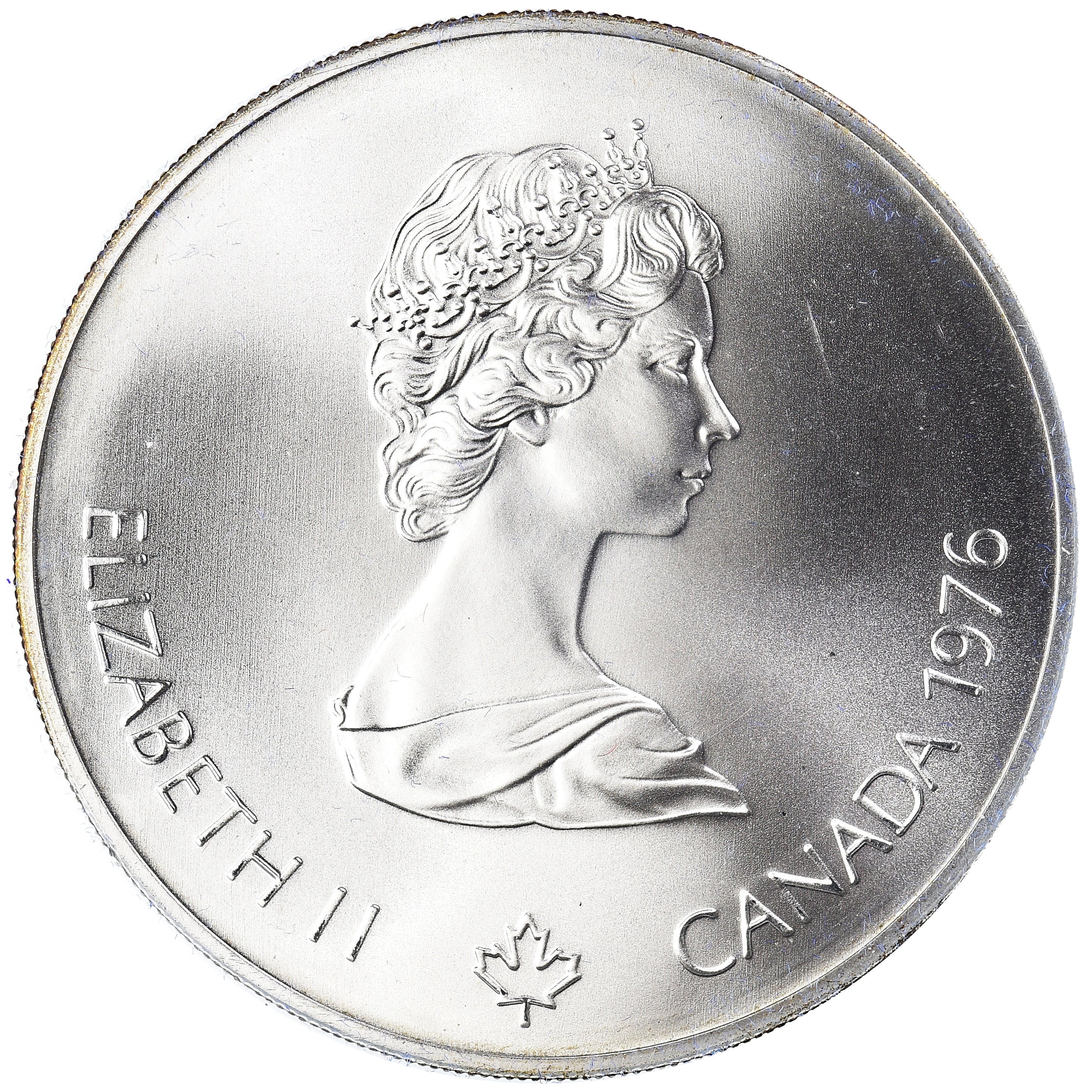 Moneta, Canada, Elizabeth II, 1976 Olympics - Fencing, 5 Dollars, 1976, Royal