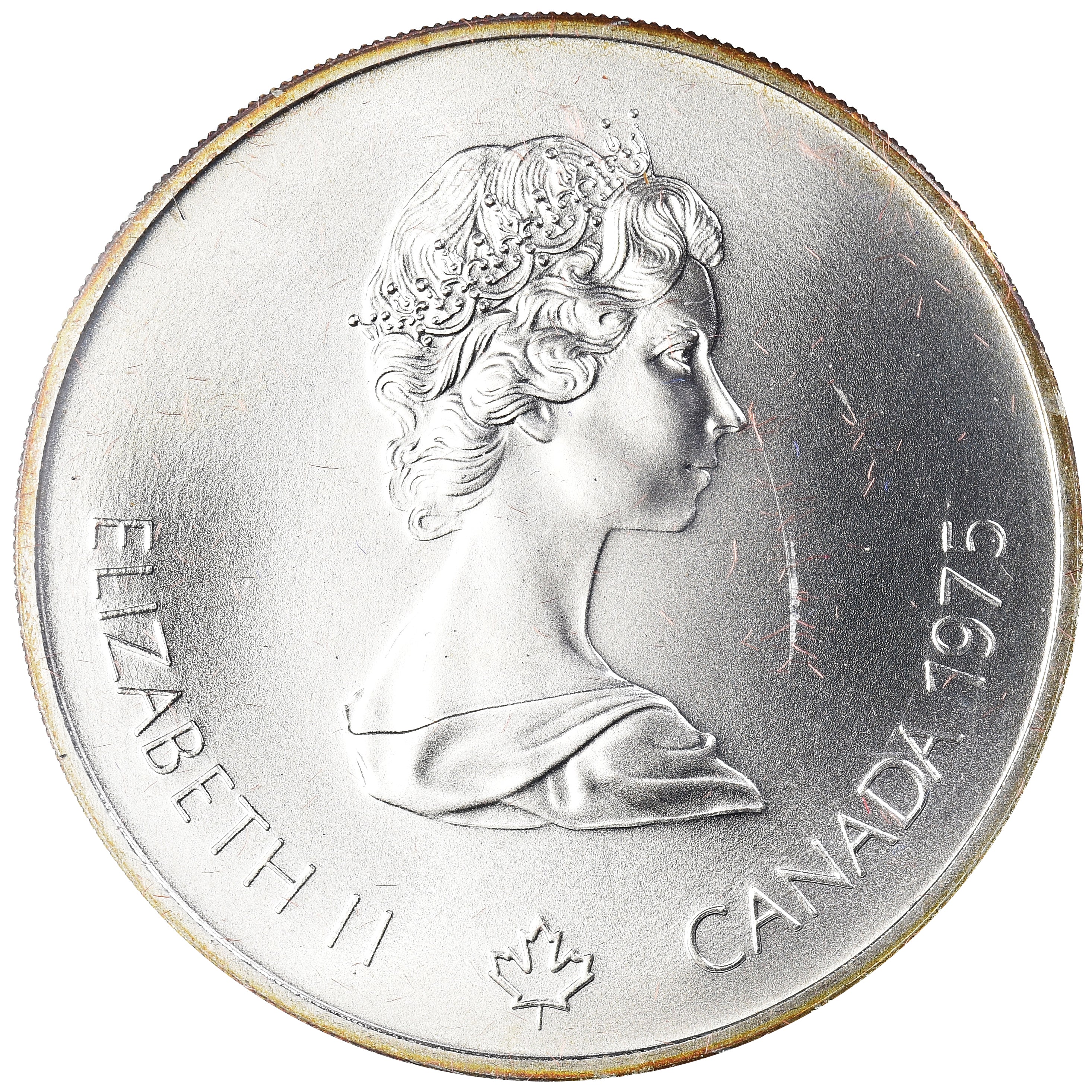 Coin, Canada, Elizabeth II, 1976 Olympics - Marathon, 5 Dollars, 1975, Royal