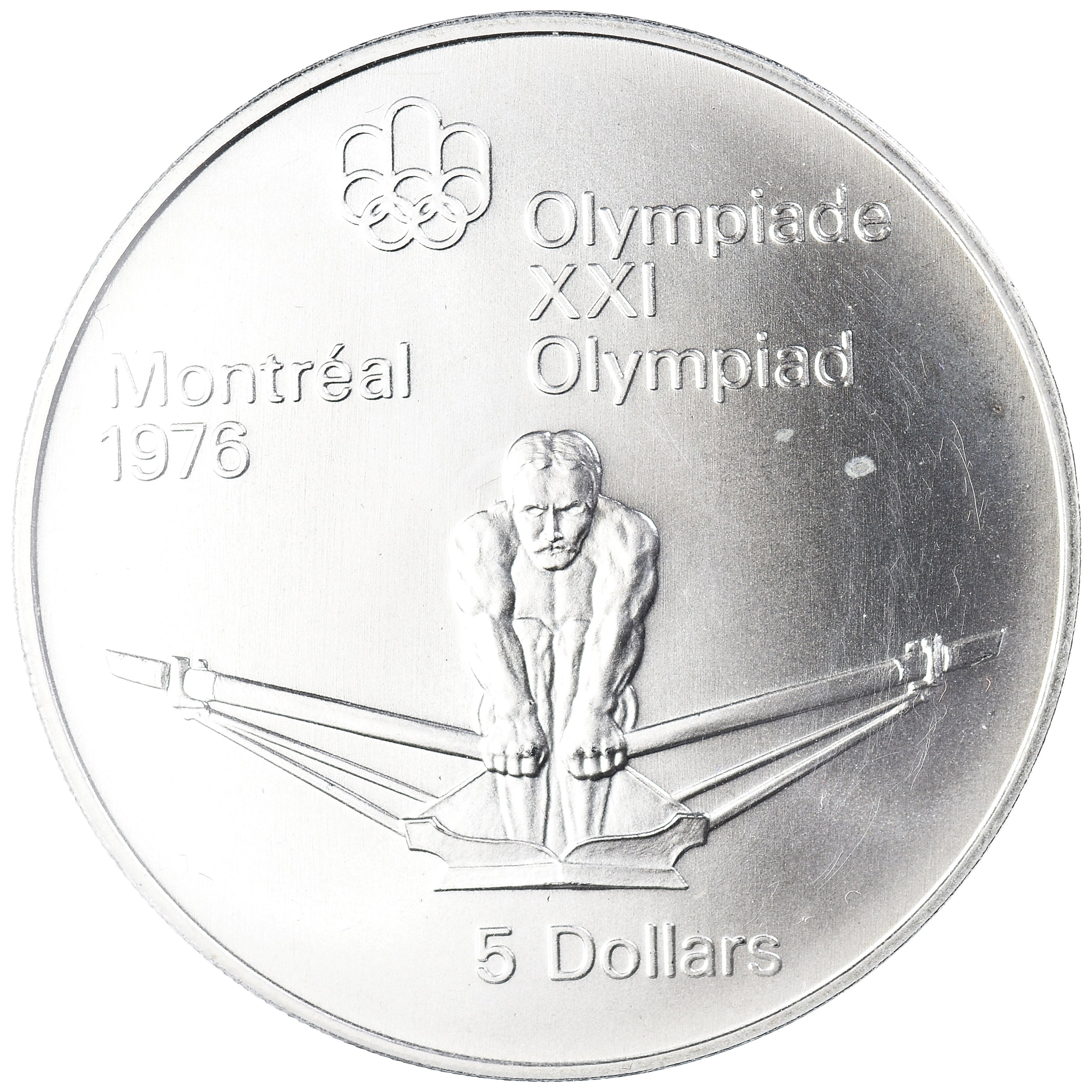 Coin, Canada, Elizabeth II, 1976 Olympics - Rowing, 5 Dollars, 1974, Royal
