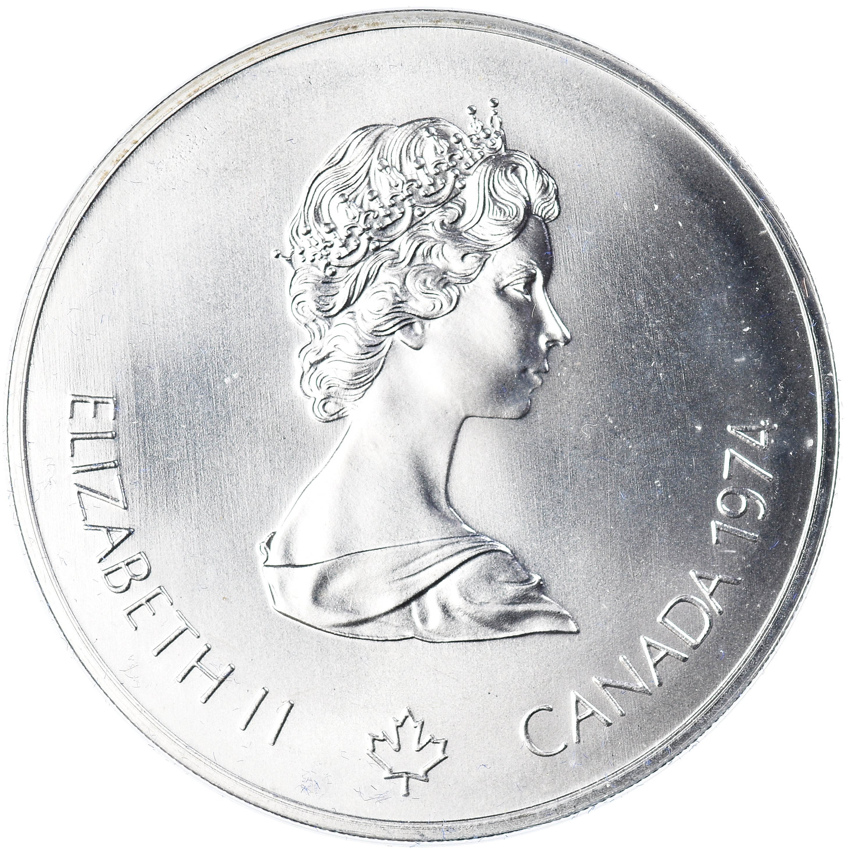 Coin, Canada, Elizabeth II, 1976 Olympics - Olympic Rings and Wreath, 5 Dollars