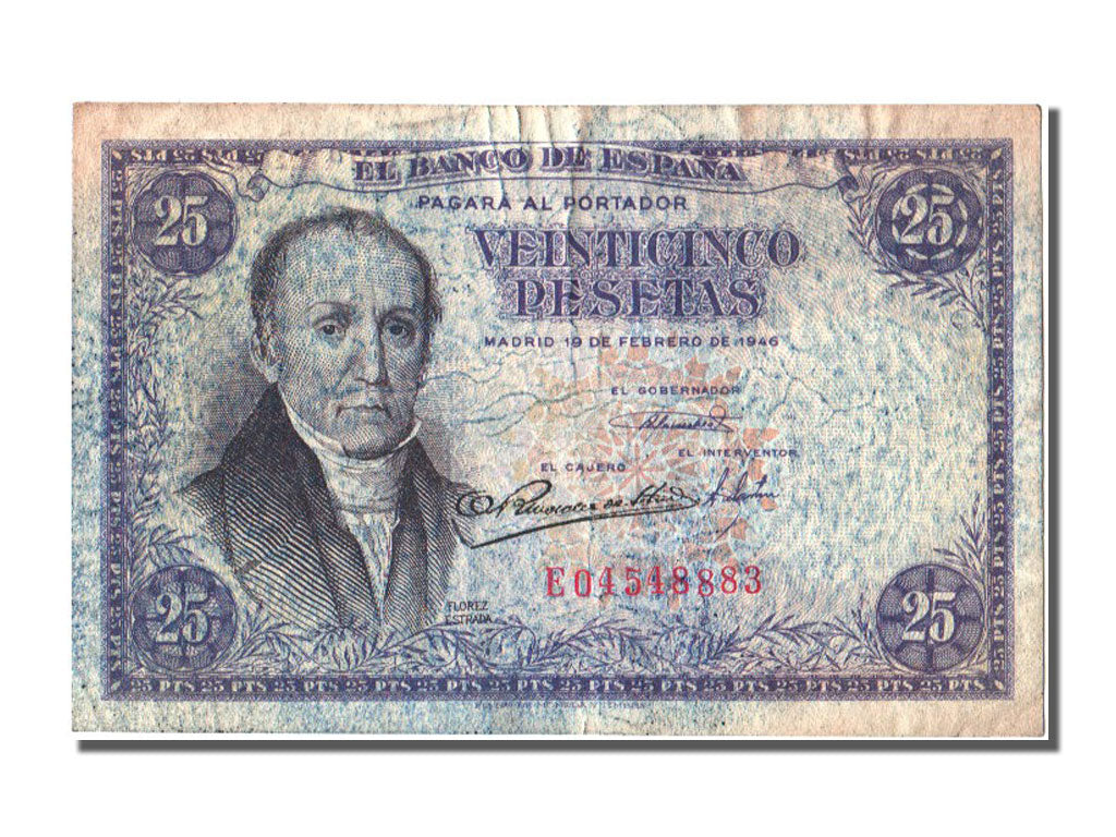 Banknote, Spain, 25 Pesetas, 1946, 1946-02-19, VG(8-10)