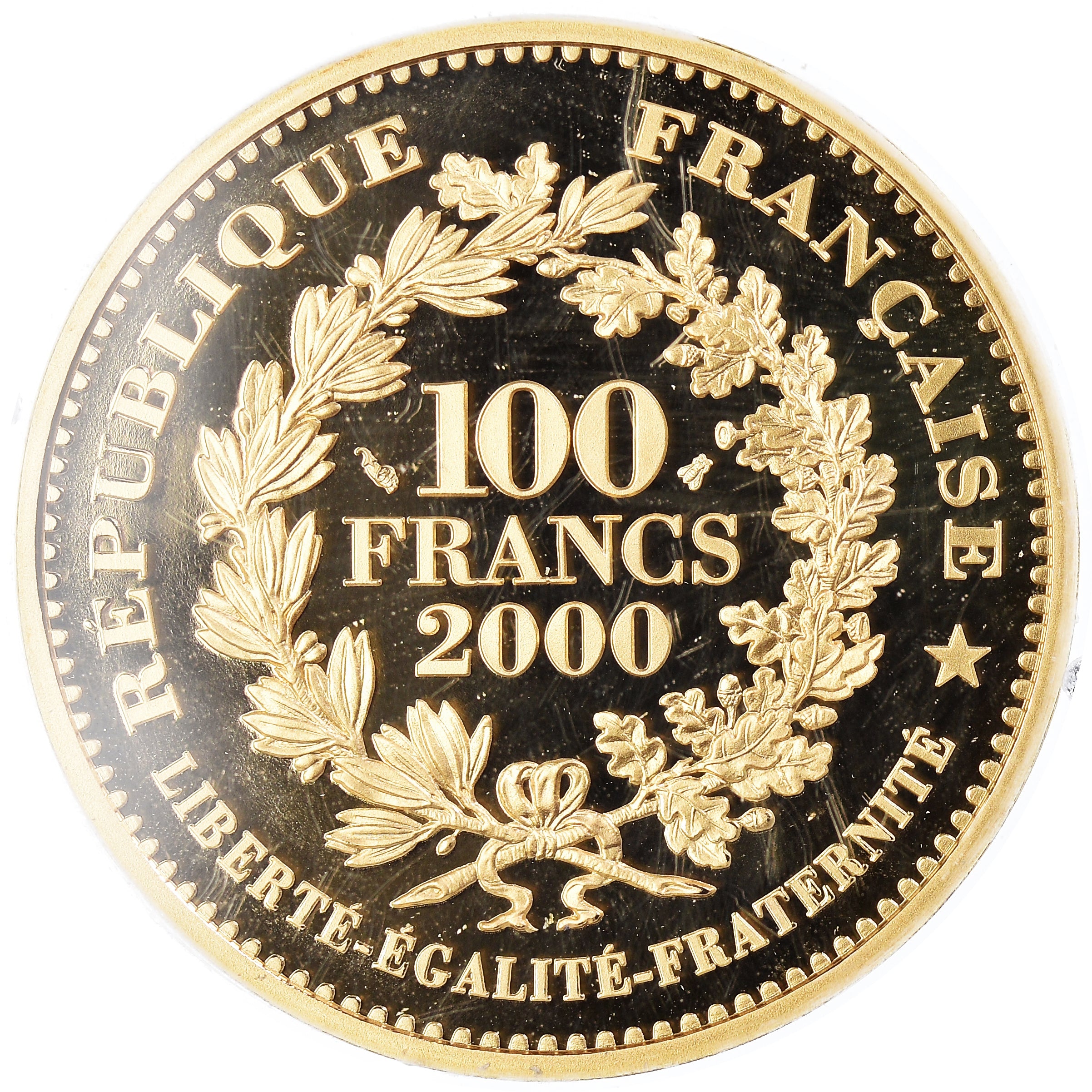 France, 100 Francs, L’Écu de Saint Louis, 2000, Paris, Proof, Gold, MS(64)