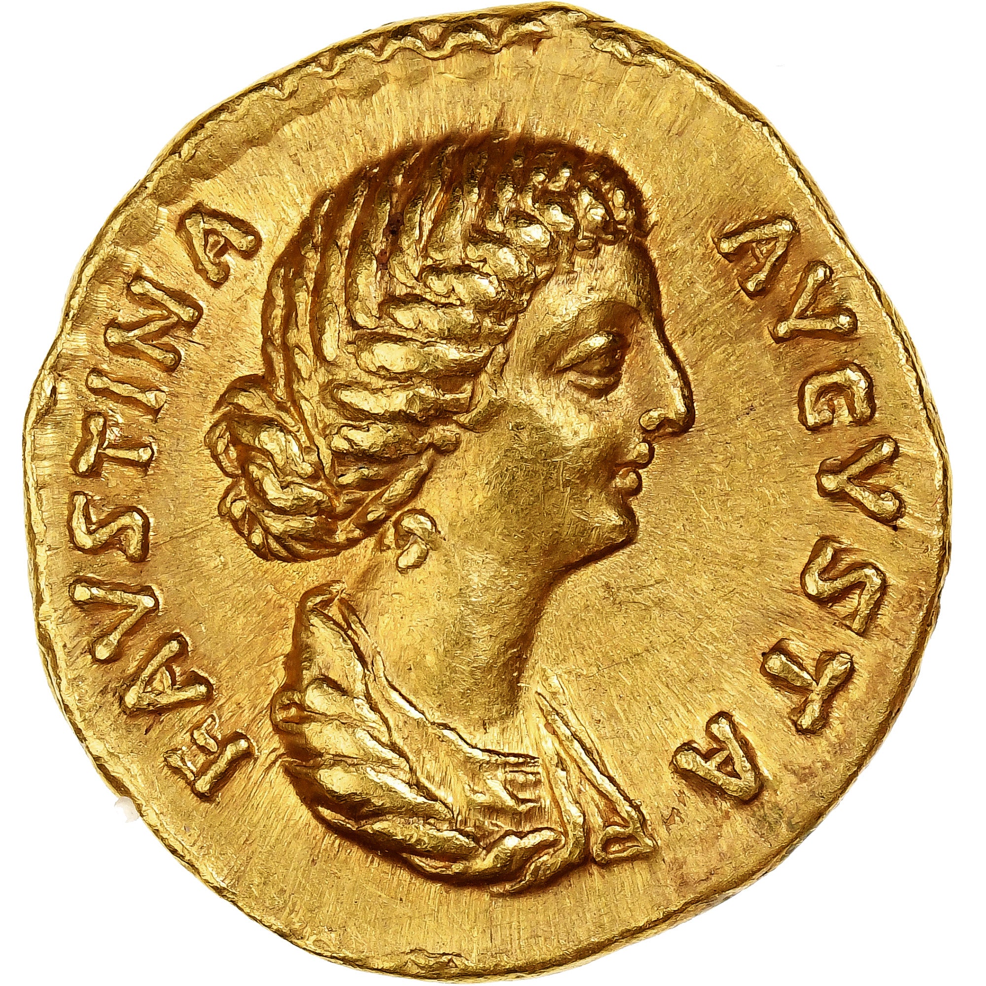 Faustina II, Aureus, 161-176, Rome, Pedigree, Dourado, NGC, AU 5/5-4/5, RIC:704