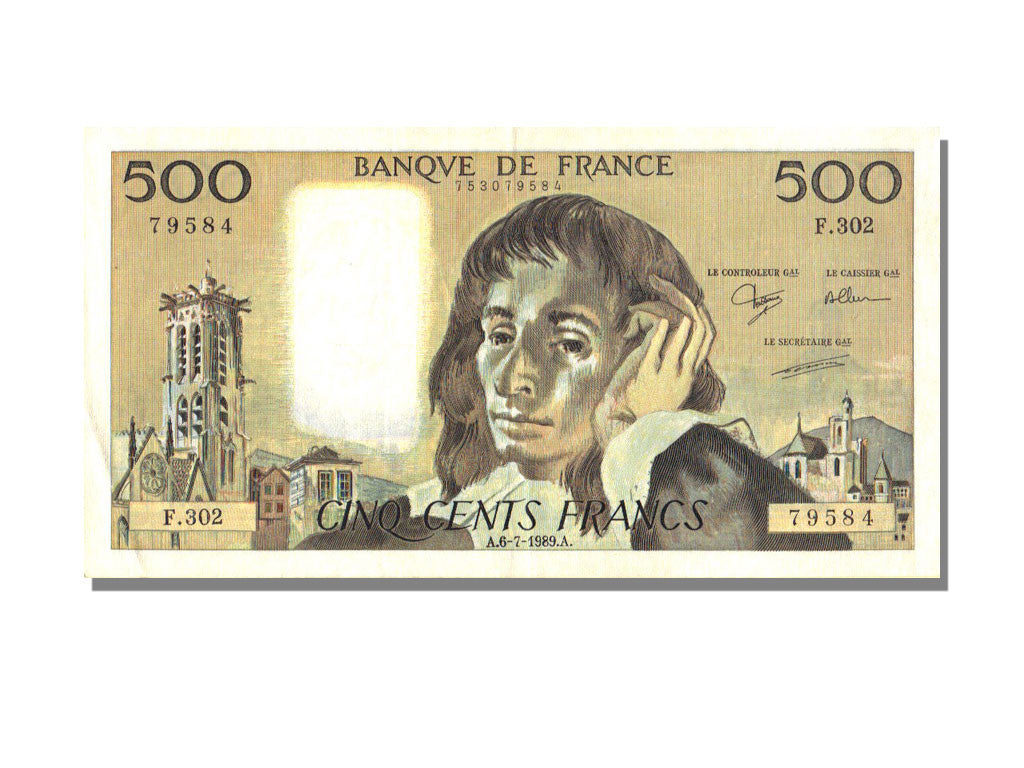 Banknote, France, 500 Francs, 500 F 1968-1993 ''Pascal'', 1989, 1989-07-06