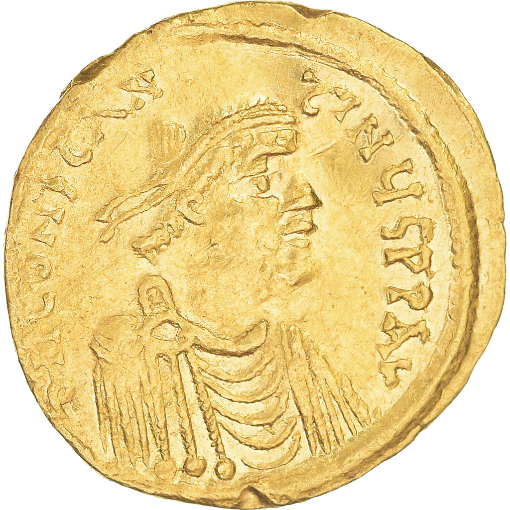 Coin, Constans II, Semissis, 641-668 AD, Constantinople, AU(50-53), Gold