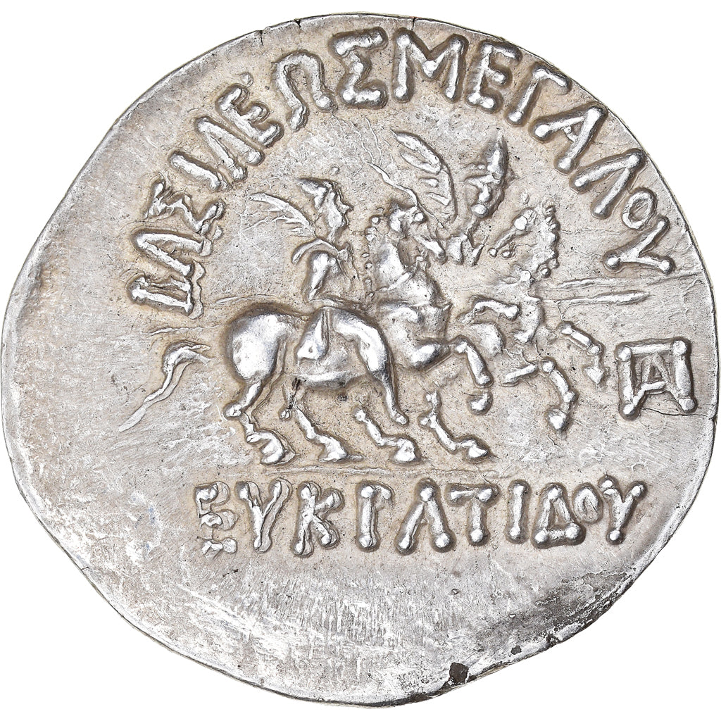 Koninkrijk Bactriane, Eukratides I, Tetradrachm, ca. 170-145 BC, Zilver, PR