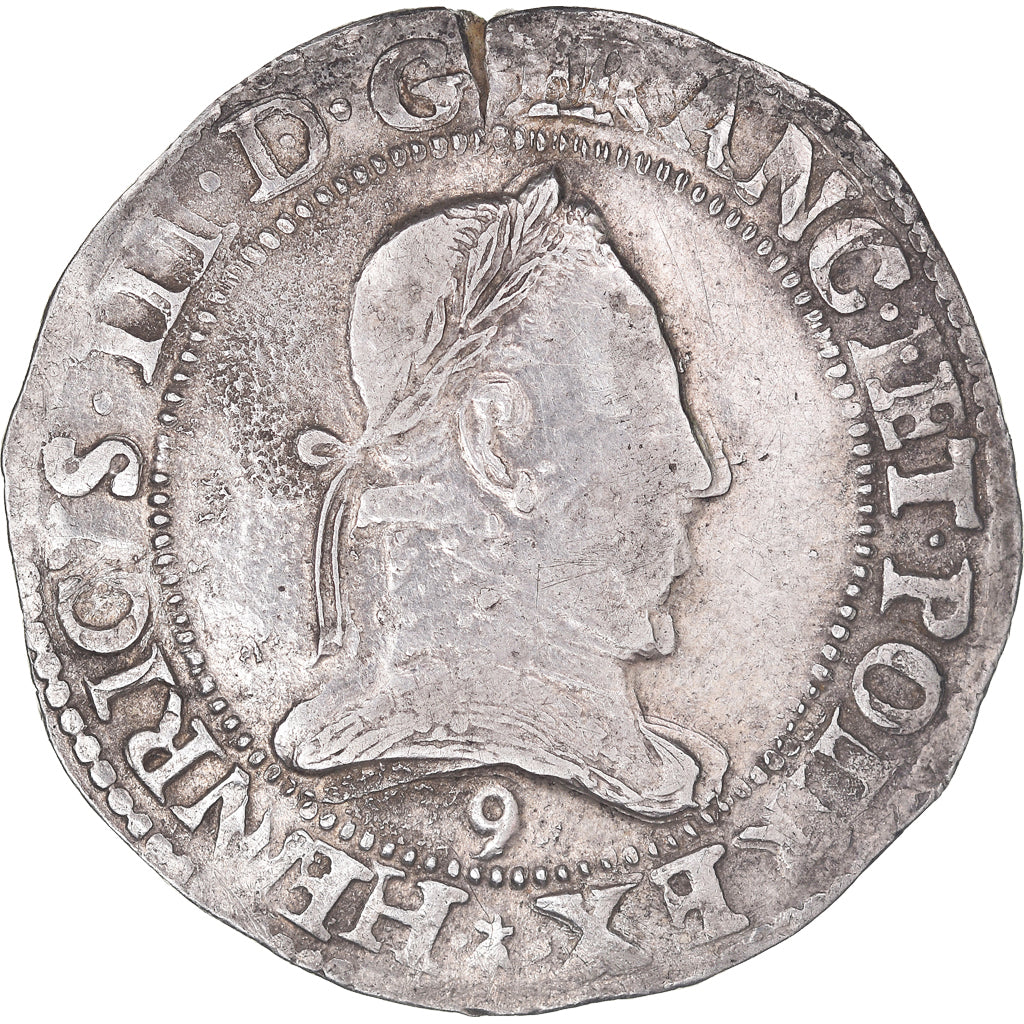Moneta, Francja, Henri III, Franc au Col Plat, 1578, Rennes, EF(40-45), Srebro