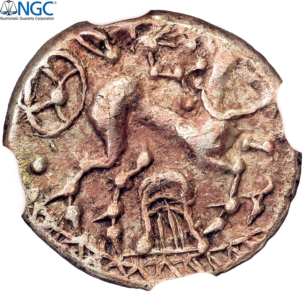 Carnutes, 1/4 Stater, 2nd-1st century BC, Eletro, NGC, Ch XF 4/5-3/5