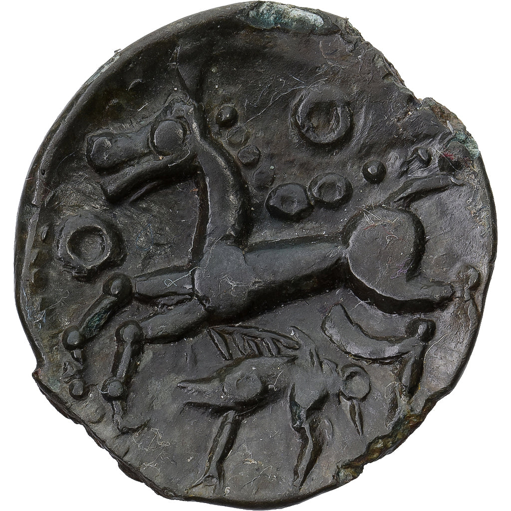 Aulerci Eburovices, Æ Unit, ca. 60-20 BC, Brązowy, MS(60-62), Delestrée:2451