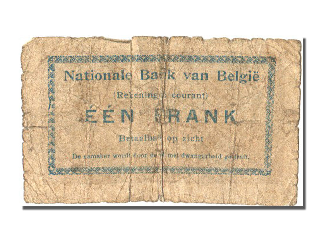 Banconote, Belgio, 1 Franc, 1914, 1914-08-27, B+