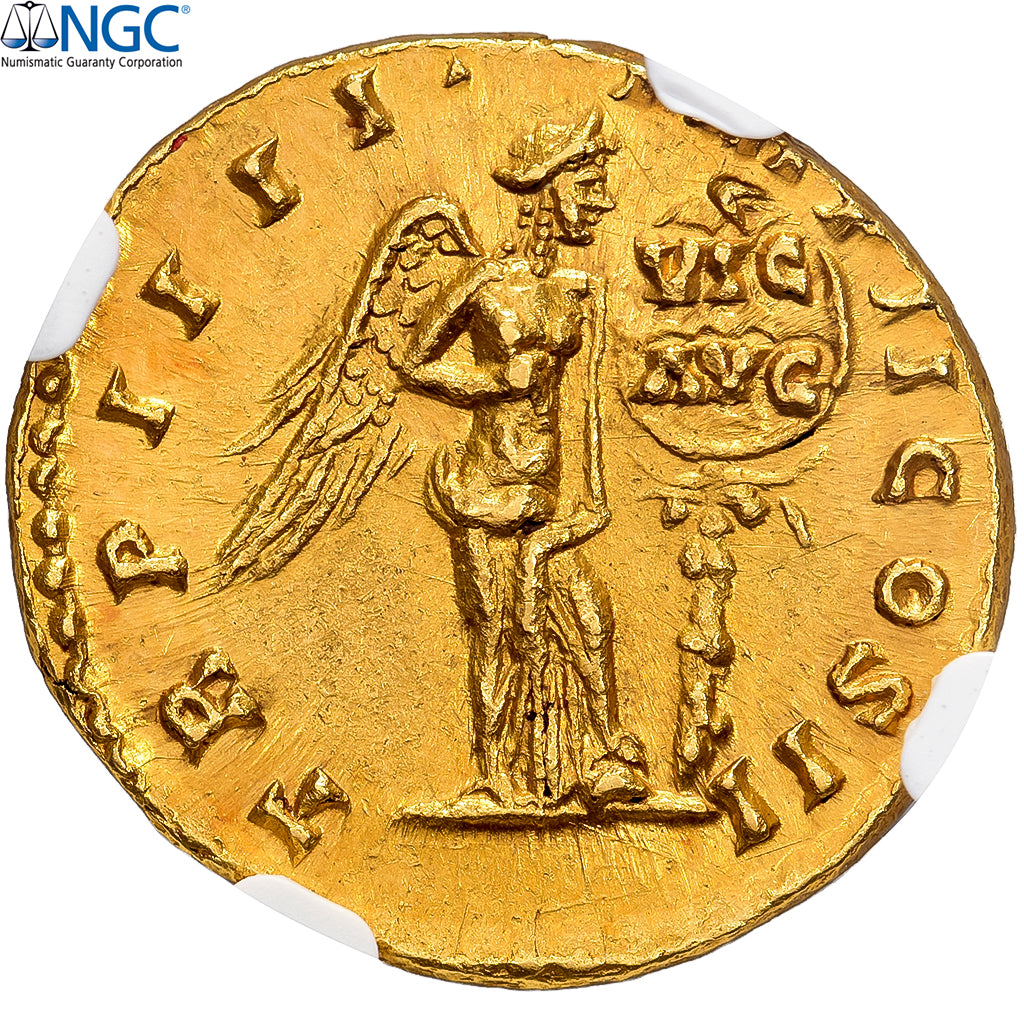 Lucius Verus, Aureus, 163-164, Rome, Goud, NGC, MS 5/5-3/5, RIC:522