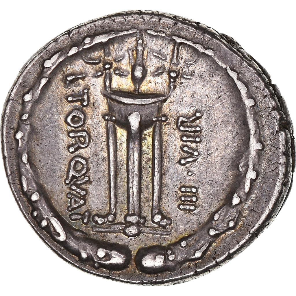 Manlia, Denarius, 65 BC, Rome, Pedigree, Silver, AU(50-53), Crawford:411/1b
