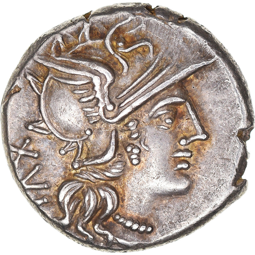 Titinia, Denarius, 141 BC, Rome, Pedigree, Silver, AU(55-58), Crawford:226/1a