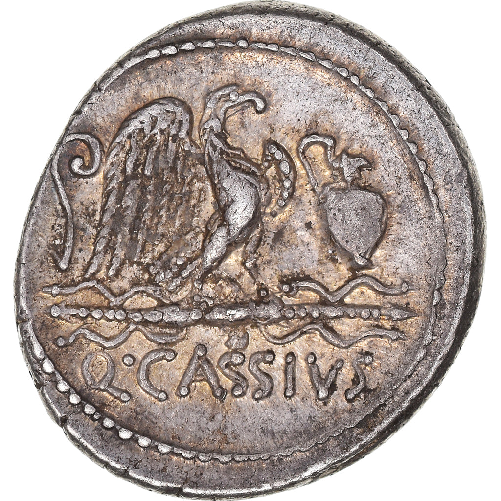 Cassia, Denarius, 55 BC, Rome, Pedigree, Zilver, ZF+, Crawford:428/3