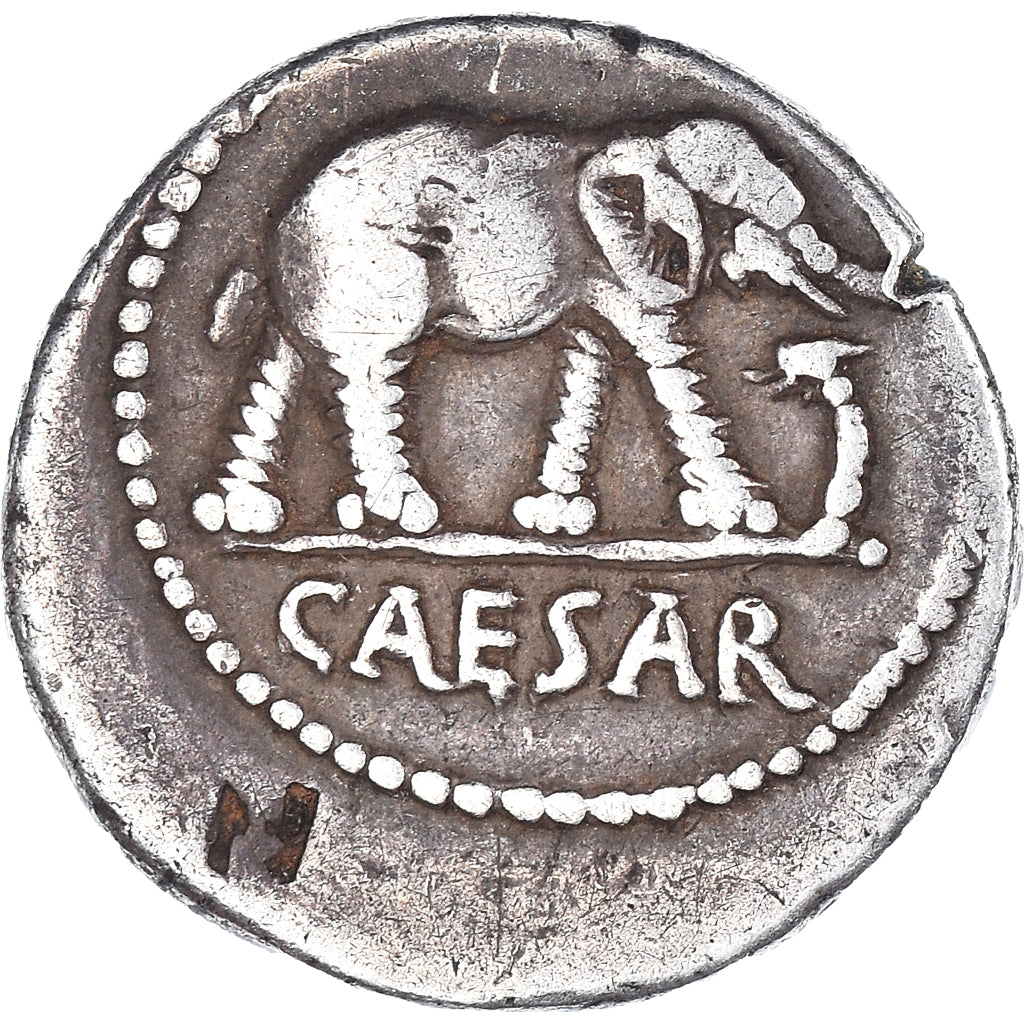 Julius Caesar, Denarius, 49-48 BC, Military mint, Srebro, VF(30-35)