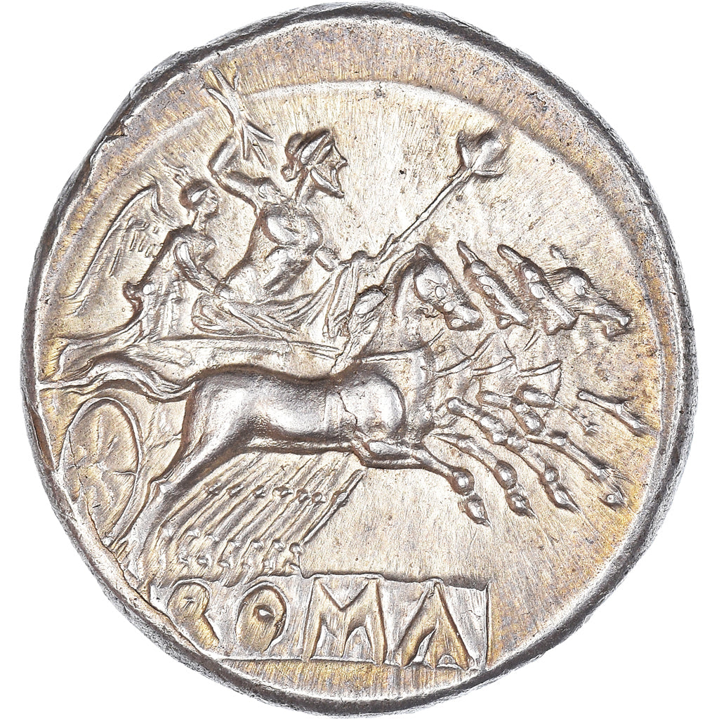 Anonymous, Quadrigatus, ca. 225-210 BC, Rome, Silver, NGC, Ch AU★ 5/5-4/5