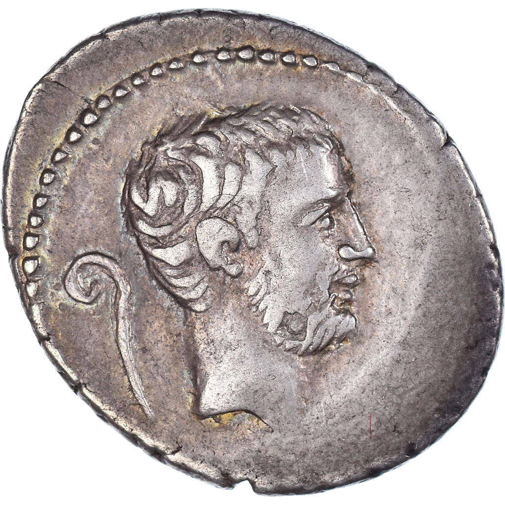 Coin, Marcus Antonius, Denarius, 42 BC, Traveling Mint, Very rare, AU(50-53)