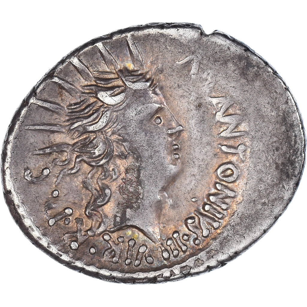 Coin, Marcus Antonius, Denarius, 42 BC, Traveling Mint, Very rare, AU(50-53)