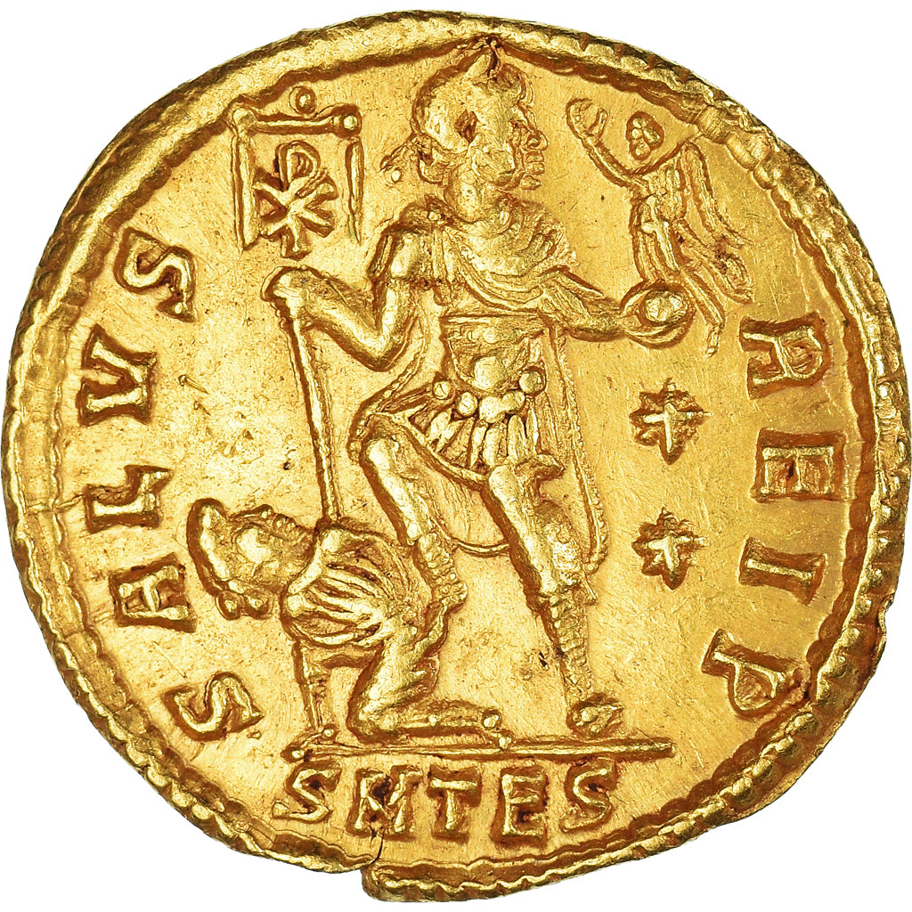 Valentinian I, Solidus, 364-367, Thessalonica, Rare, Gold, AU(55-58), RIC:3a