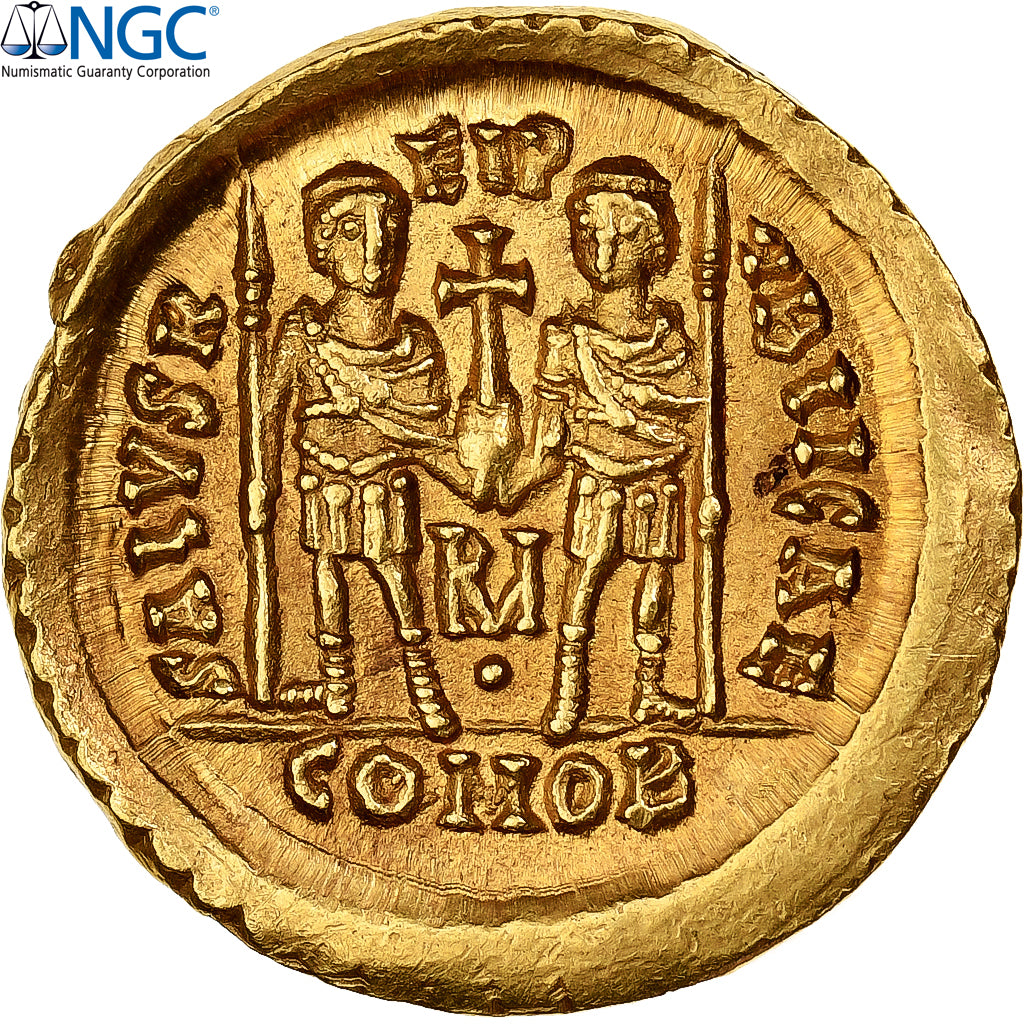 Anthémius, Solidus, 467-472, Rome, Or, NGC, AU 5/5-4/5, RIC:2831