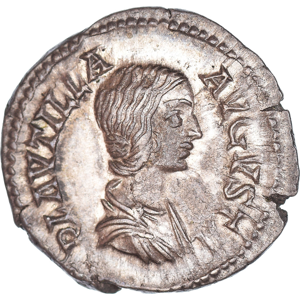 Moneta, Plautilla, Denarius, AD 202-205, Rome, AU(55-58), Srebro, RIC:369