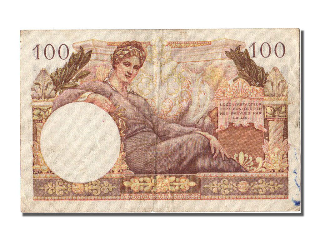 Geldschein, Frankreich, 100 Francs, 1947 French Treasury, 1947, S+, Fayette:VF