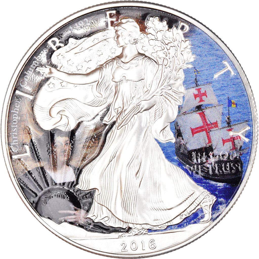 Moneta, Stati Uniti, Silver Eagle, Dollar, 2016, Philadelphia, Colourized, FDC