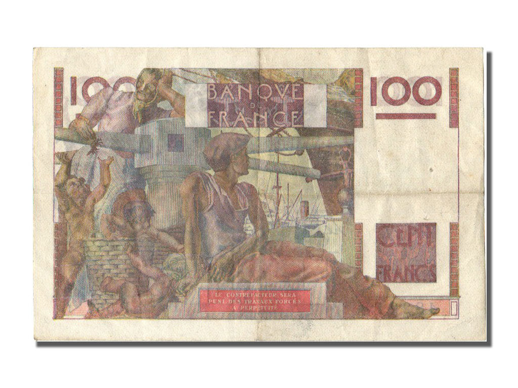 Geldschein, Frankreich, 100 Francs, 100 F 1945-1954 ''Jeune Paysan'', 1953