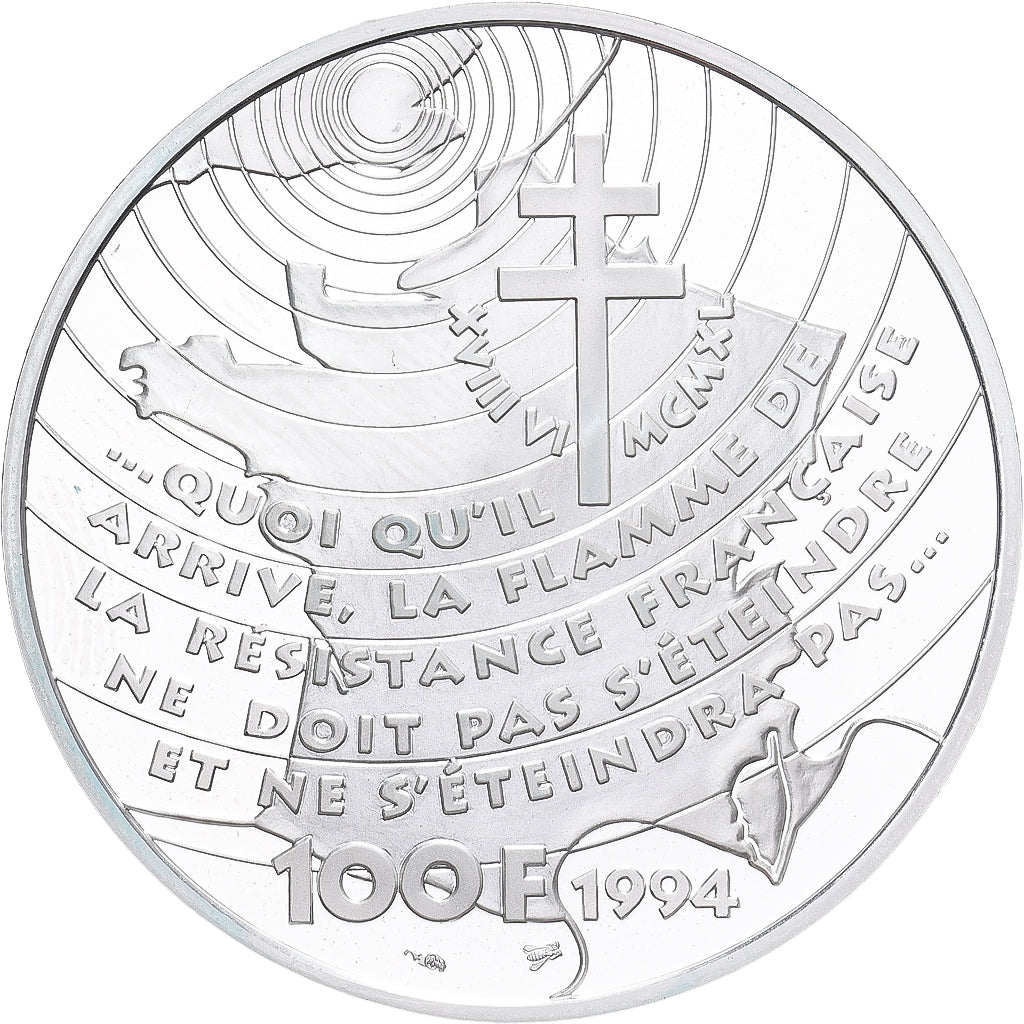 Coin, France, 100 Francs, 1994, MS(64), Silver, KM:1038, Gadoury:C71