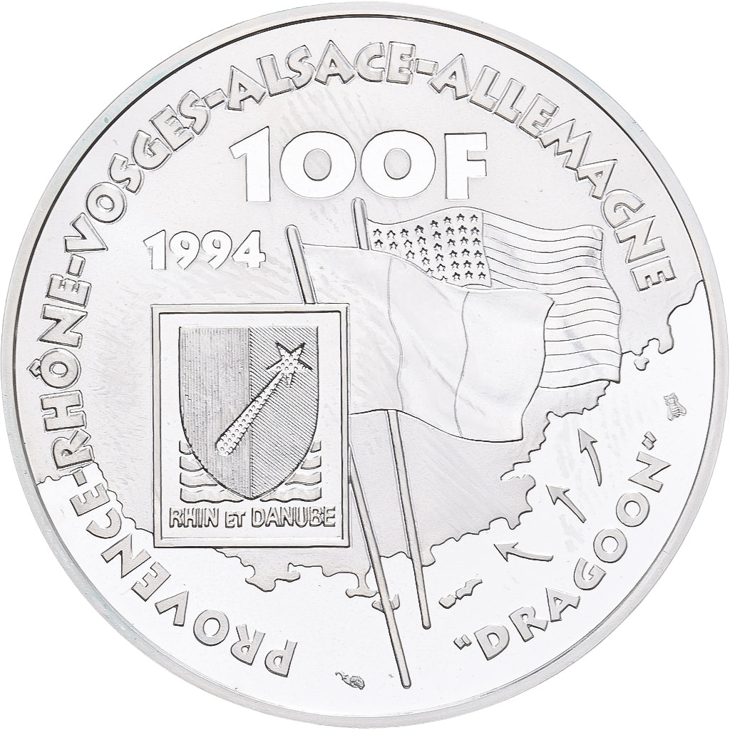 Moneta, Francja, 100 Francs, 1994, MS(64), Srebro, KM:1044