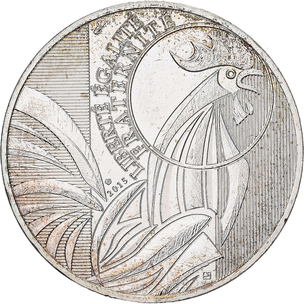 Francia, 10 Euro, 2015, Coq, EBC+, Plata, Gadoury:EU727