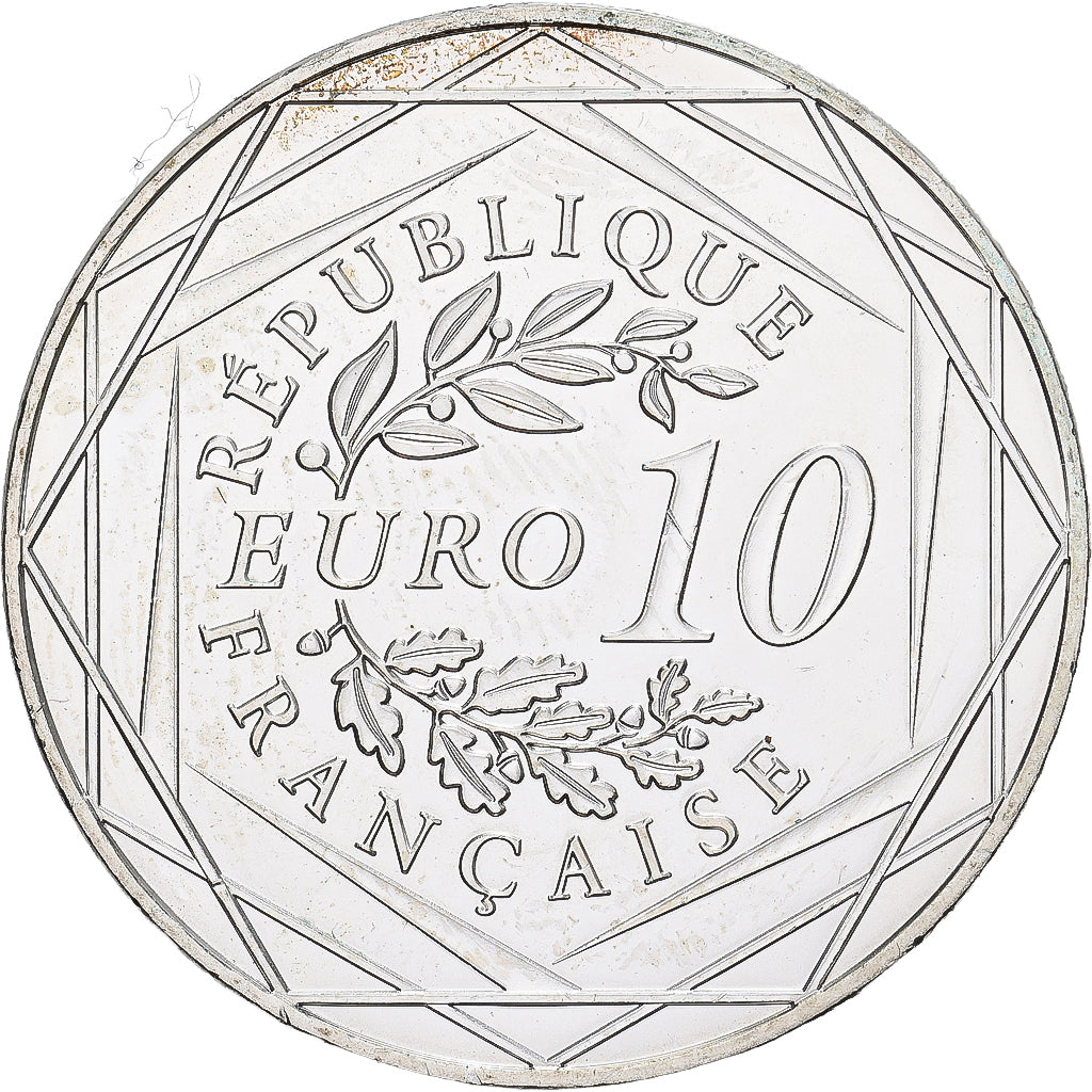 Francia, 10 Euro, 2015, Coq, EBC+, Plata, Gadoury:EU727