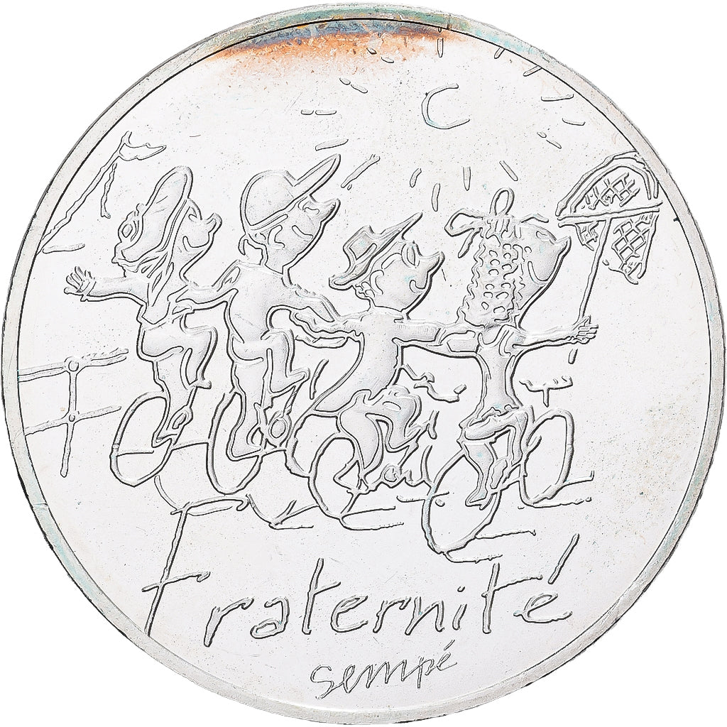 France, 10 Euro, 2014, Sempé Fraternité Été, SPL, Argent