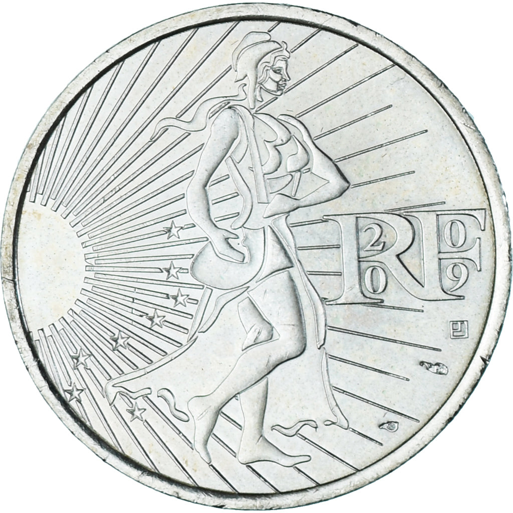 France, 10 Euro, 2009, Semeuse, MS(64), Silver, KM:1580